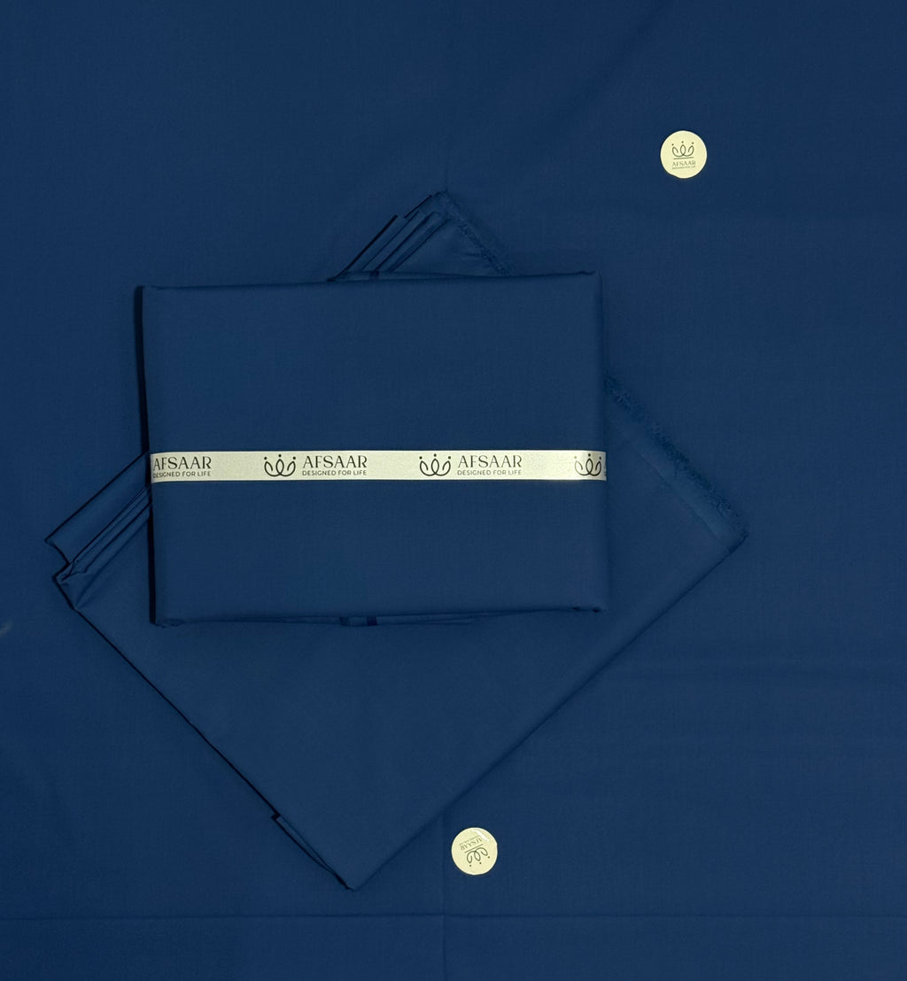 Royal Blue  Unstitched | Wash & Wear by Afsaar