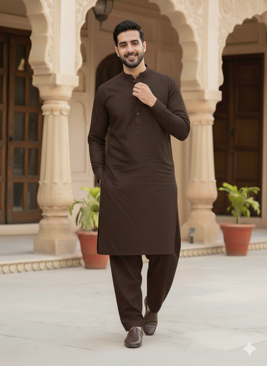 Chocolate Brown  — Winter Heritage Cotton by AFSAAR