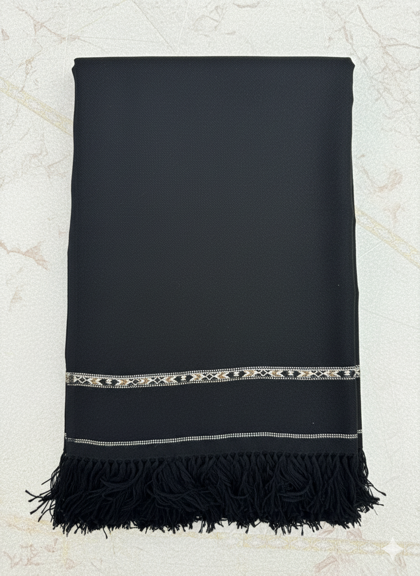 Black Twin Drape — Wool Shawl by AFSAAR