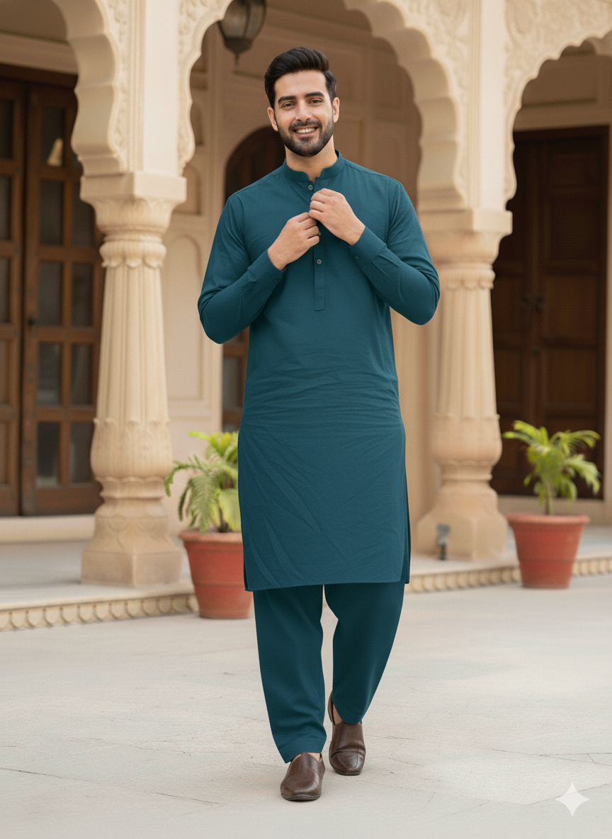 Deep Sea Green  — Winter Heritage Cotton by AFSAAR