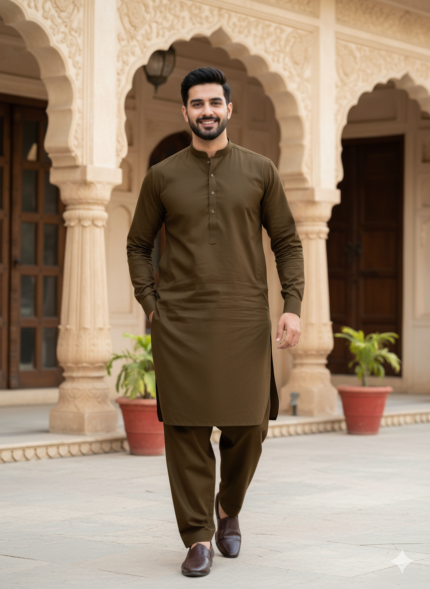 Green Brown — Winter Heritage Cotton by AFSAAR